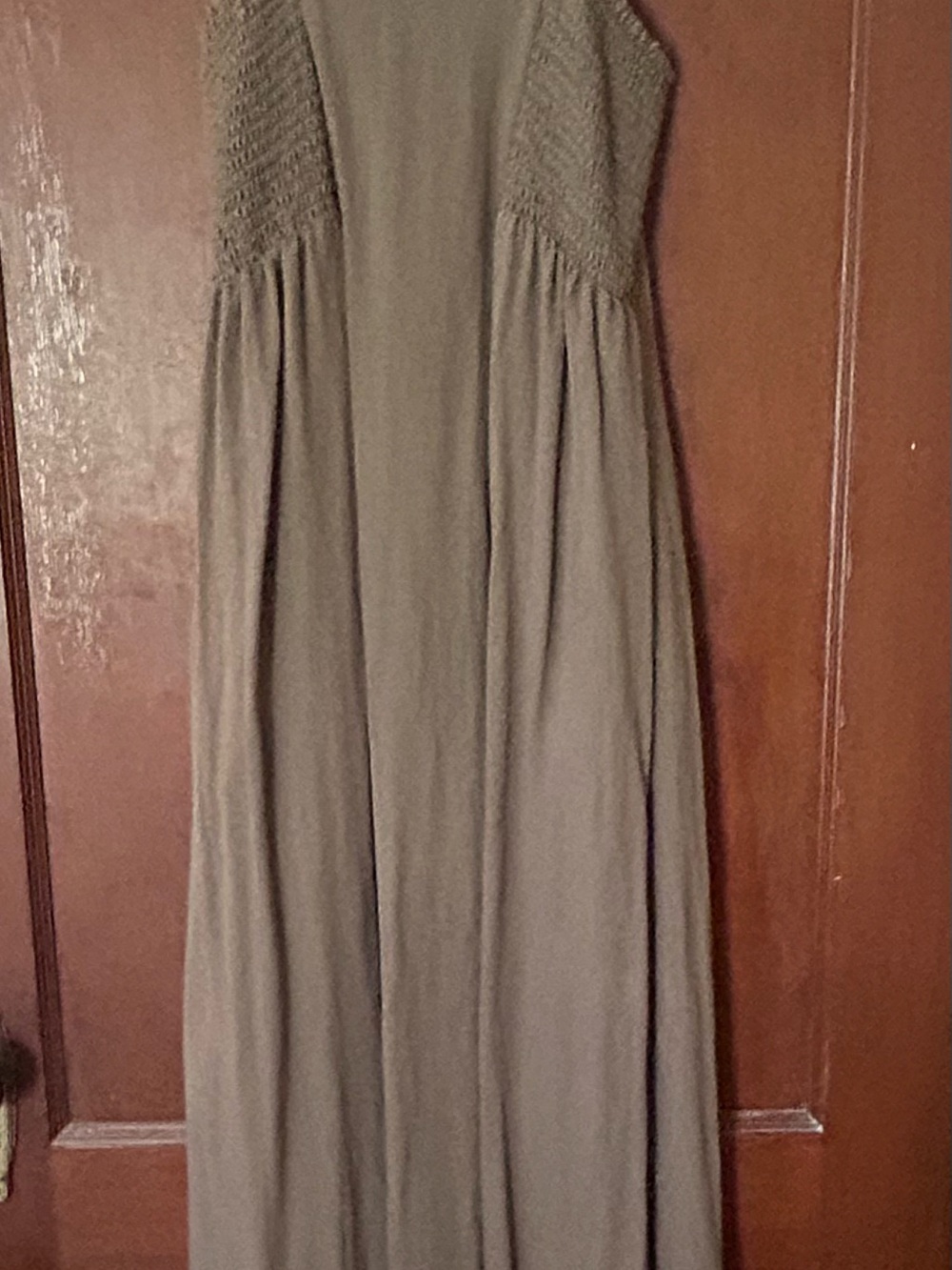 Sleeveless Button-Front Maxi Dress in Brown - Picture 3 of 3